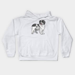 Dog - Landseer Dog - Black and White Kids Hoodie